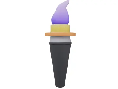 Torch Icon v1 003 Low-poly 3D model
