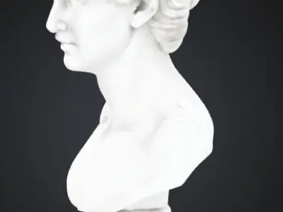 PACK 3 Stylized Female Busts Classical 3D Sculpture Pack 3D model