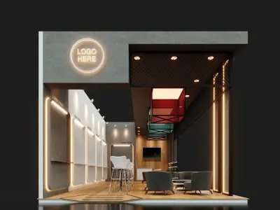 Exhibition Stand - 12m x 5m 3D model 3D model