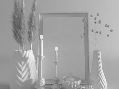 Decorative set 006 3D model purchase