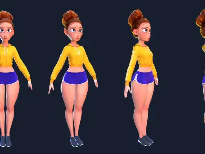 sport girl  2 3D model
