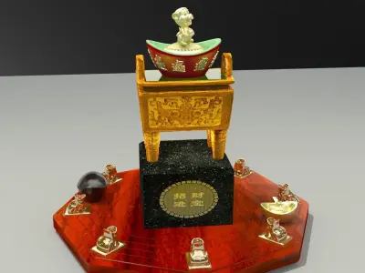 Chinese incense bronze burner 3D model