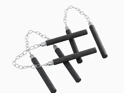 Leather Nunchaku 03  3D model