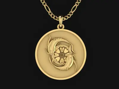 Koi Lotus fish 3D print model