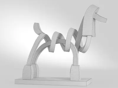 Silver Poodle 3D model