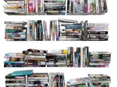 Books 150 pieces 1-4-1 Low-poly 3D model