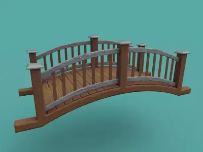Medieval Bridge Free low-poly 3D model