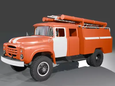 zil 130 fire truck 3D print model