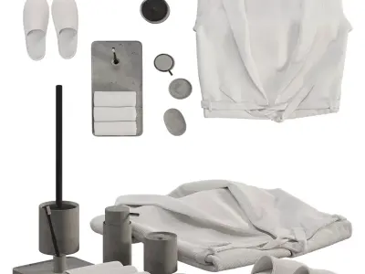 Concrete Accessories Set 3D model