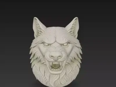 Mystical Wolf Guardians - Stylized 3D Sculpture Collection