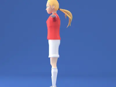 Sport Girl Football Soccer Player 3D Model 3D model