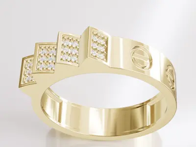 Jewelry Diamond Ring Model RG16 Free 3D print model