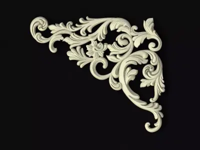 Central decor ornament for furniture 3D model 697