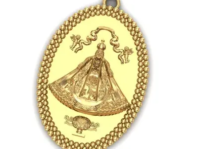 San Juan De Los Lagos Virgin Medal 3D print model