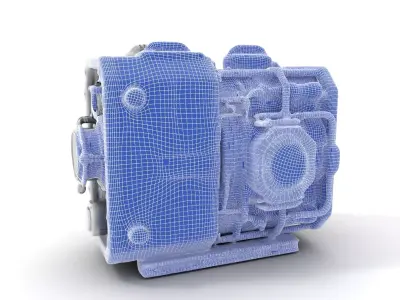 Futuristic Generator Model Pack with Detailed Machinery Elements Low-poly 3D model