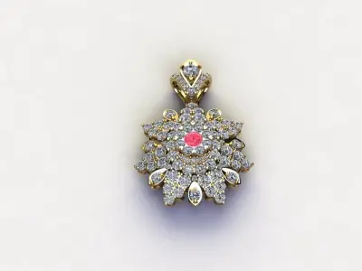 Diamond pendant cad file design 3D model