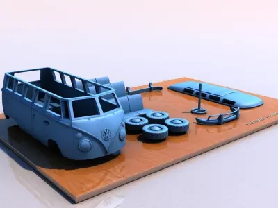VOLKSWAGEN MICROBUS DELUXE TYPE 1 - 1968 3D print model