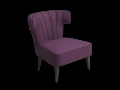 Sutton Velvet Accent Chair 3D model