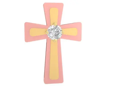 Luxury Two Tone Diamond Cross Pendant  2844 3D print model