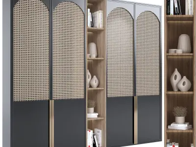 Rattan wardrobe furniture 02 3D model