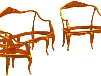 sofa frame Low-poly 3D model