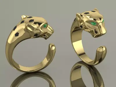 Panthere RIng Gold  3D print model