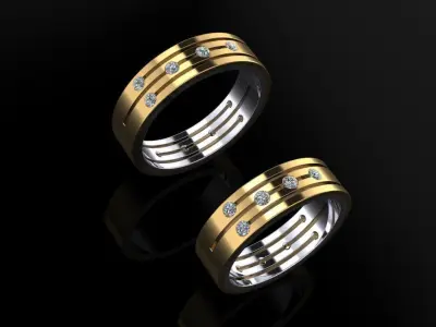 Wedding Bands 03 3D print model