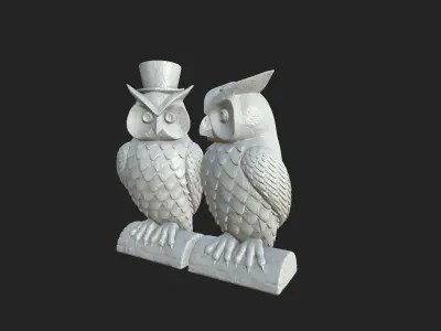 Owl Statue 3D Model 3D model