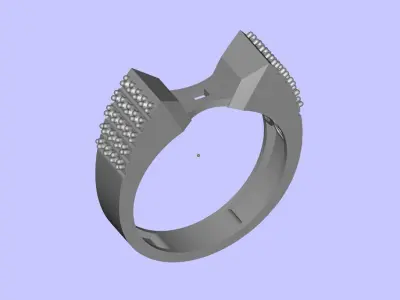 Womens Two piece solitaire ring 3D print model