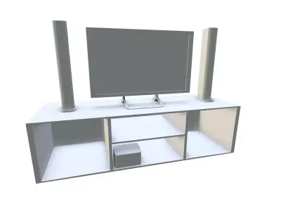 Television with table 3D model