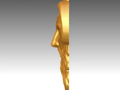 Aries Spirit - Mythical Ram-Horned Deity Wall Sculpture 3D print model