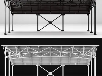 Metall carport 1 3D model
