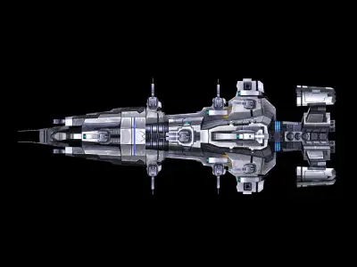 Battleship - medium ship 01 3D model