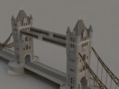 tower bridge Low-poly 3D model
