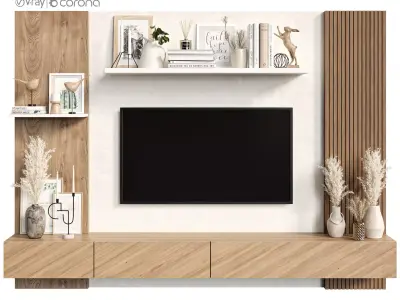 modern tv wall 22 3D model
