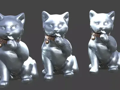 Cat Statue 4 3D model