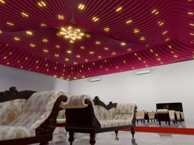 Realistic Indian Wedding Convention Hall Scene 3D model