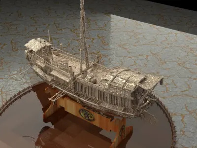 Chinese junk boat 3D model