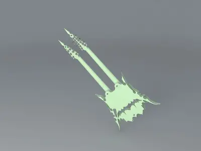 The double Phoenix guitar Free 3D model