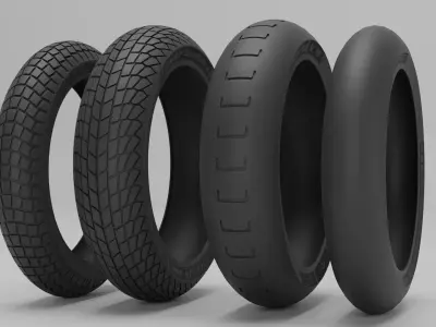 Michelin Power Supermoto Tire pack slick rain 3D model