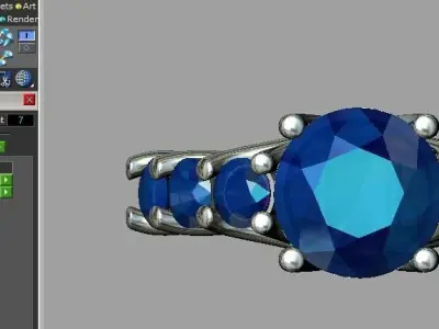 7 stones ring 3D print model