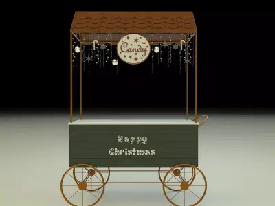 Christmas Candy Food Cart 3D model