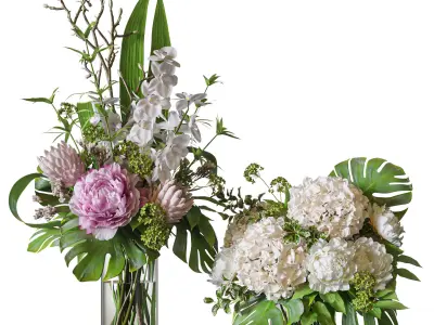 Flower Set 078 Tropical bouquet 3D model