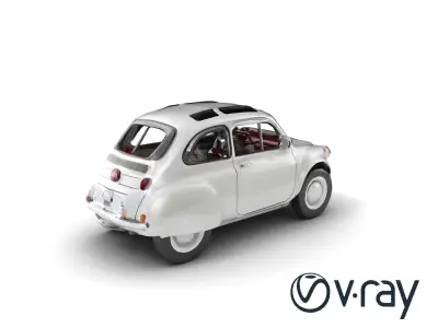 Retro Compact Car 1970s Design model pack Low-poly 3D model