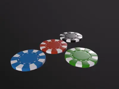 Casino chips 3D model  Low-poly 3D model