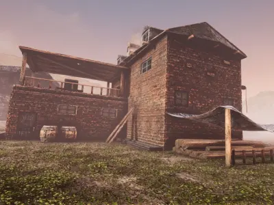 Old Farm Unreal Ready Low-poly 3D model