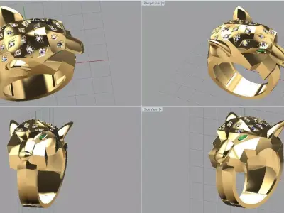 half panther 3D print model