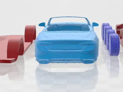 Bentley Continental GTC Speed 2025 - Separate Parts STL Model 3D print model