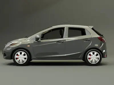 MAZDA 2 2008 - Metropolitan Gray Mc 3D model