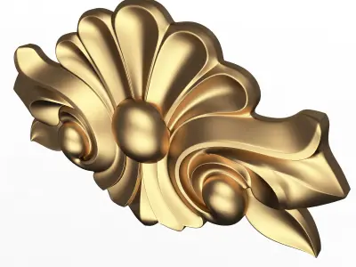 Carved Plaster Molding Decoration 020 Low-poly 3D model